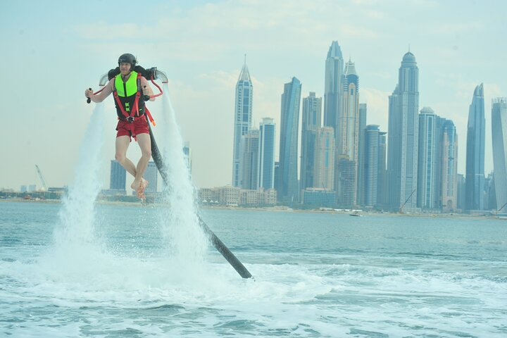 Experience Dubai from a unique perspective as you soar above the waters surrounded by stunning skyscrapers and the beauty of the coastline all on a water jetpack adventure.